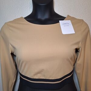 JoyLab Tan Long Sleeve Crop Blouse